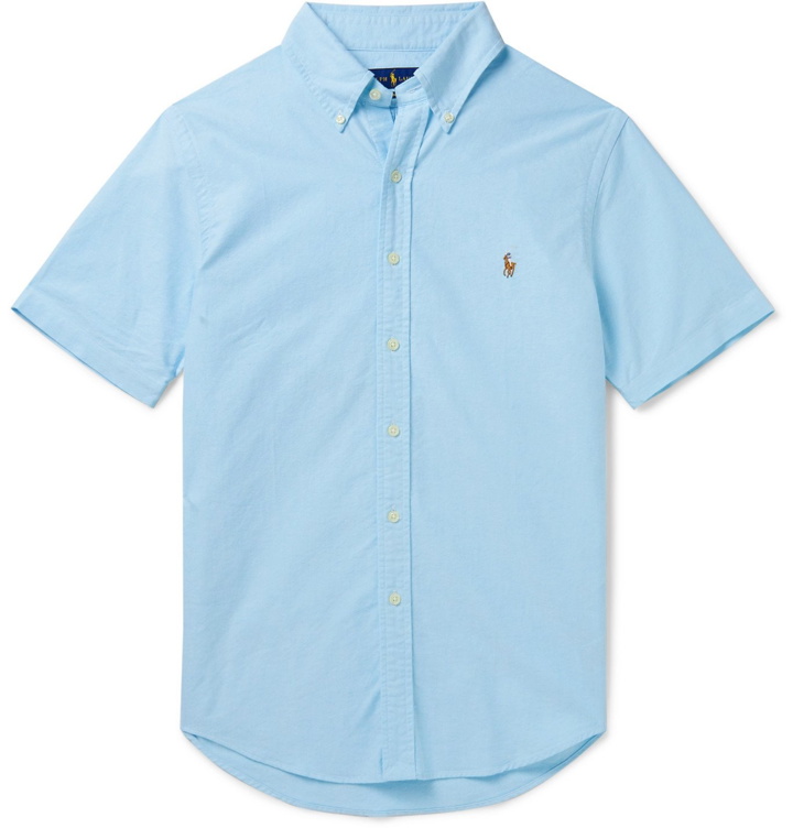 Photo: Polo Ralph Lauren - Slim-Fit Button-Down Collar Garment-Dyed Cotton-Oxford Shirt - Blue