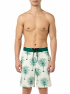 MC2 Saint Barth Long Stretch Comfort Surf Swim Shorts With Palm Print