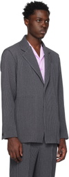 Homme Plissé Issey Miyake Gray Wool Like Light Blazer