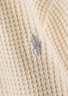 Polo Ralph Lauren Hooded Waffle-knit Wool-blend Jumper Cream