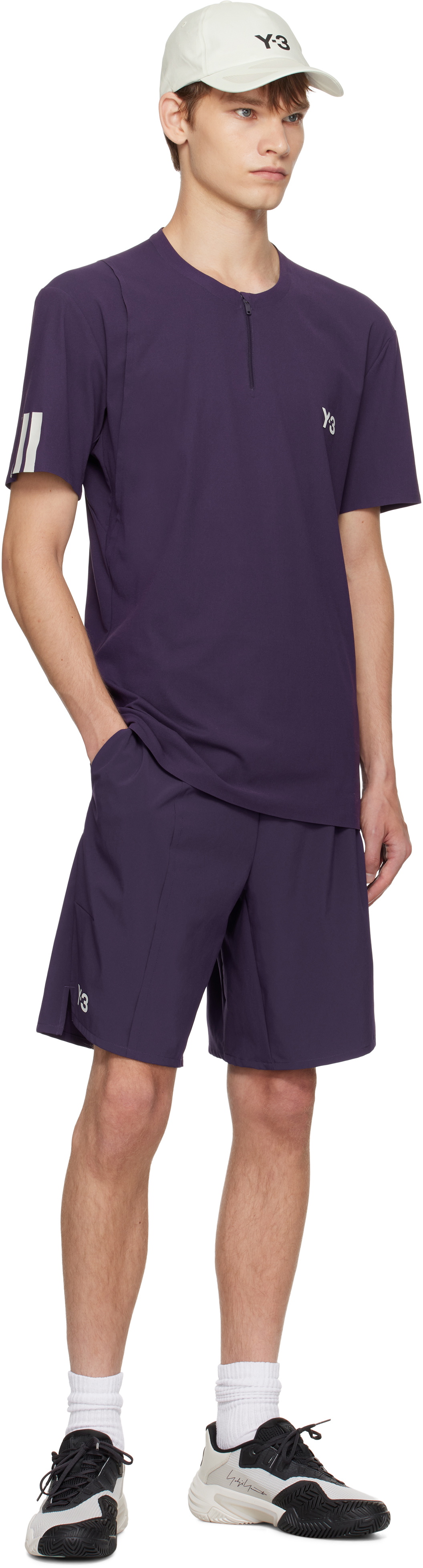 Y-3 Purple US Open Tennis Freelift Zip Pro T-shirt Y-3