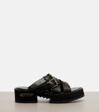 Balenciaga Venom leather platform mules