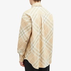 Burberry Men's EKD Logo Check Shirt in Flax Check