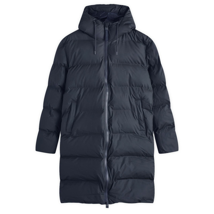 Photo: Rains Women's Alta Long Puffer Jacket in Navy
