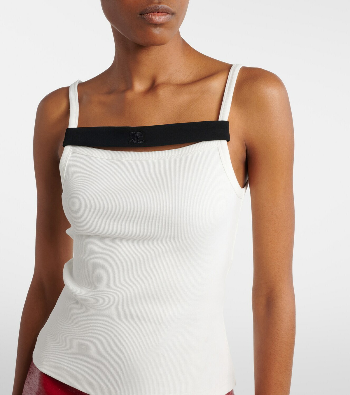 Courrèges Ribbed-knit cotton tank top