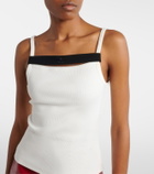 Courrèges Ribbed-knit cotton tank top