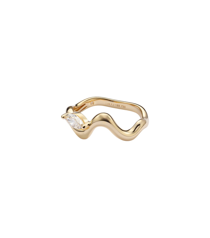 Photo: Shay Jewelry Wave 18kt gold (750/1000) ring with diamond