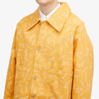 BODE Men's Pooch Jacket in Yellow/White