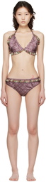 Anna Sui Purple Satin Bikini
