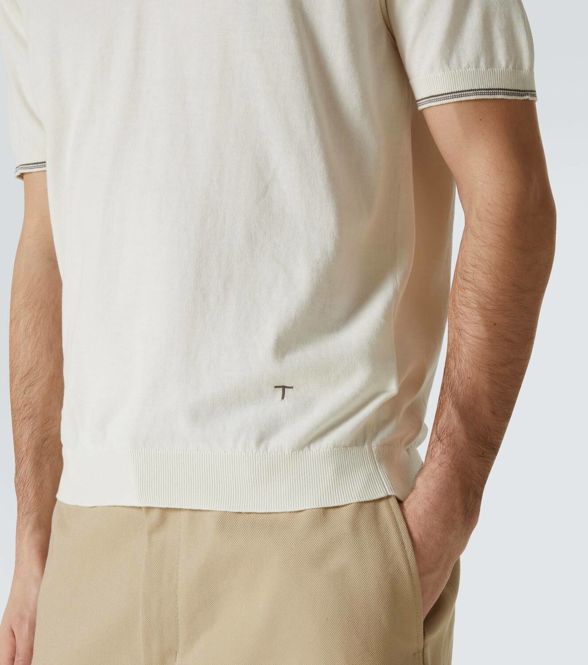 Tod's Ribbed-knit cotton polo shirt