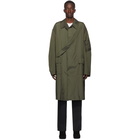 Random Identities Green Punched Trench Coat