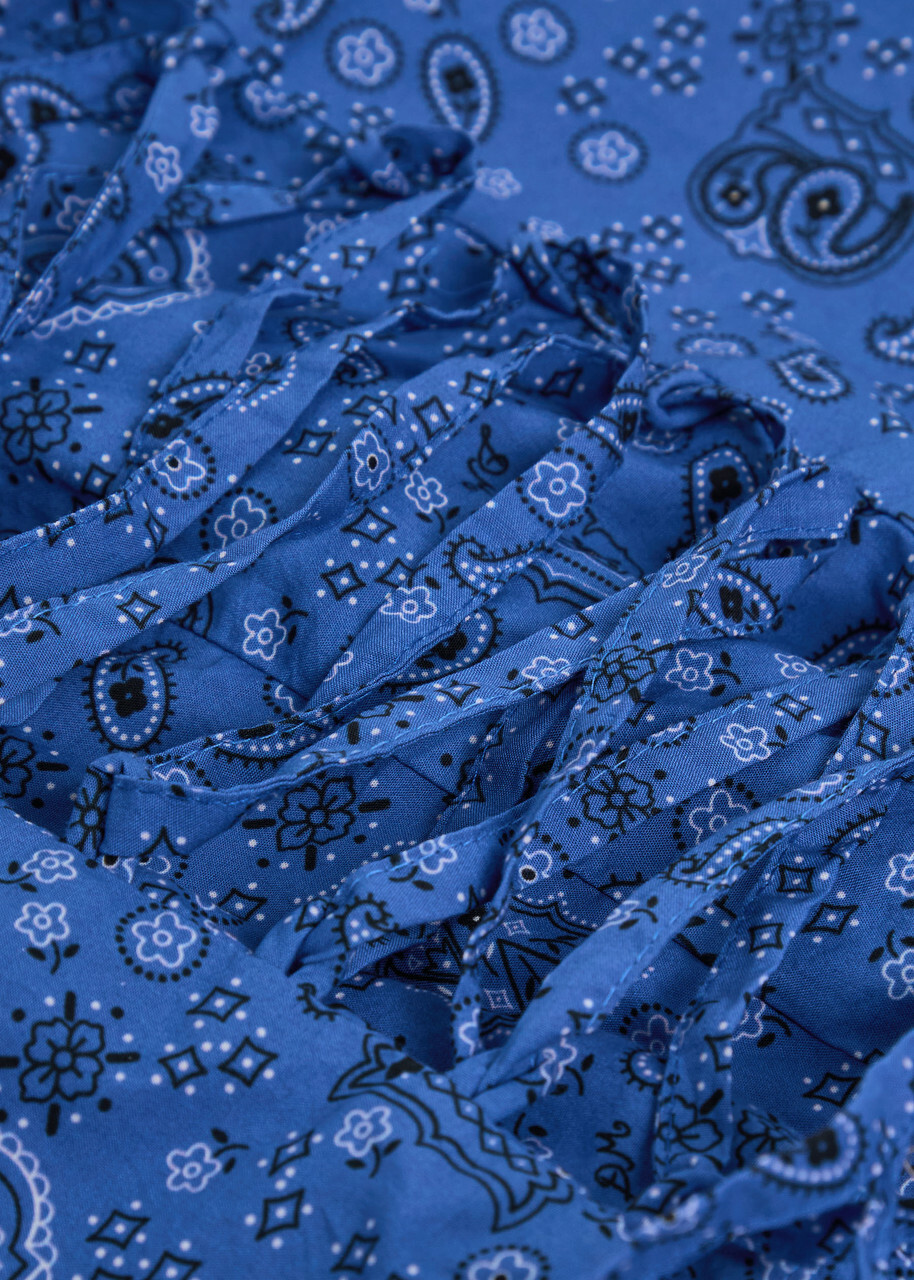 Damson Madder Angelina Paisley-print Cotton Midi Dress Blue