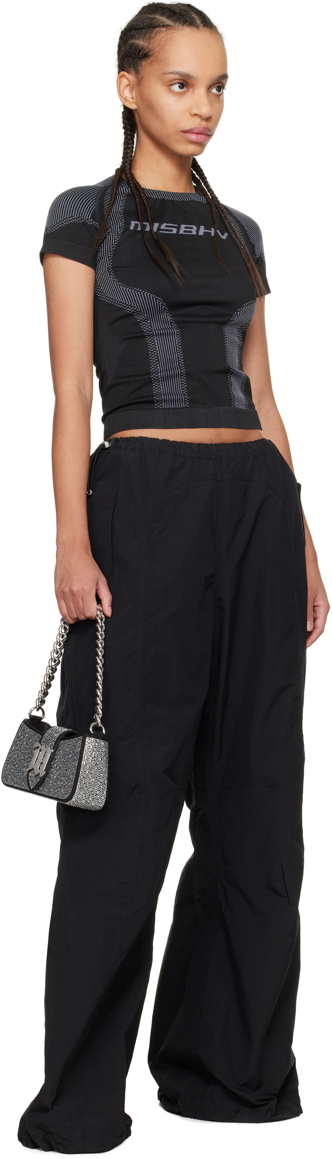MISBHV Black Crystal Mini Shoulder Bag
