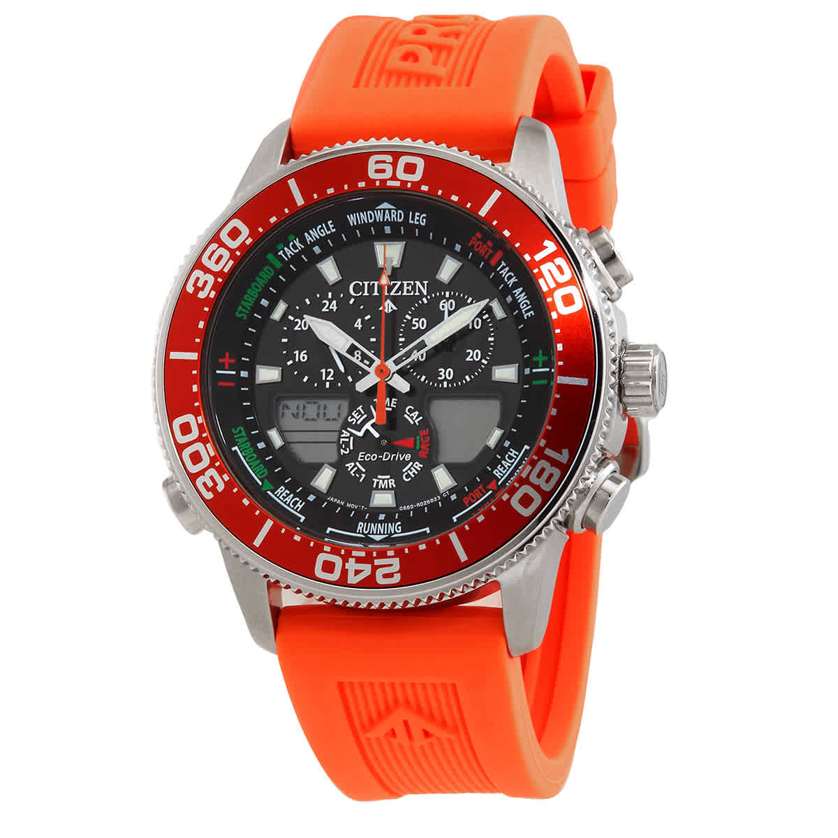 Citizen Promaster Sailhawk Alarm World Time Chronograph Analog-Digital Black Dial Mens Watch JR4061-00F