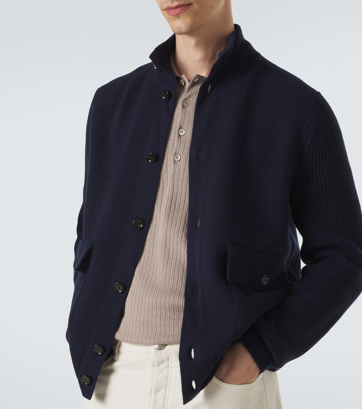 Lardini Knitted wool-blend jacket