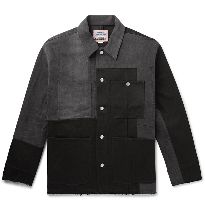 Photo: Acne Studios - Mathers Oversized Patchwork Stretch-Denim Jacket - Black