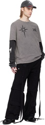 KUSIKOHC Black Straps Cargo Pants