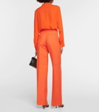 Valentino Wool and silk high-rise straight pants