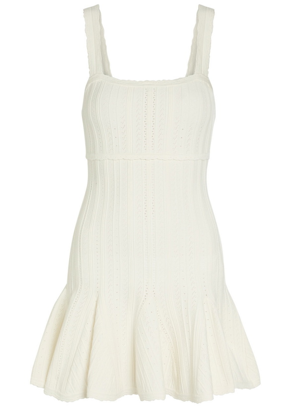 Photo: Loveshackfancy Tabatha Pointelle-knit Mini Dress White