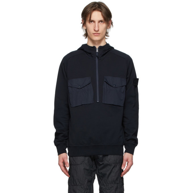 Photo: Stone Island Navy Chest Pocket Hoodie