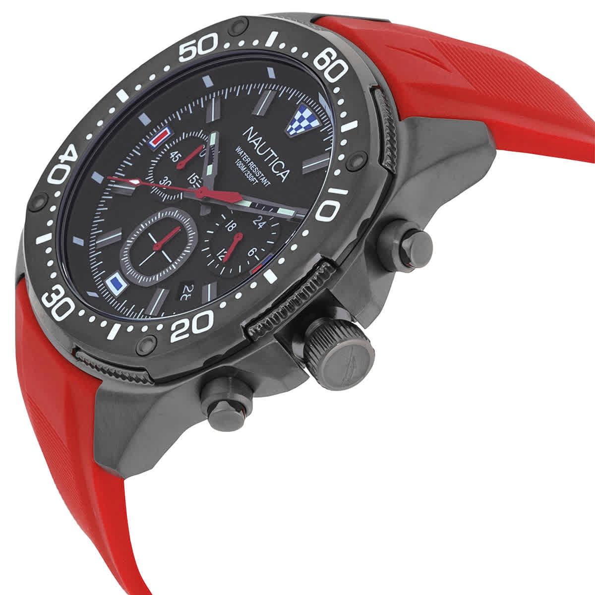 Nautica NCT Blue Sail Chronograph Quartz Black Dial Mens Watch NAPBSF409