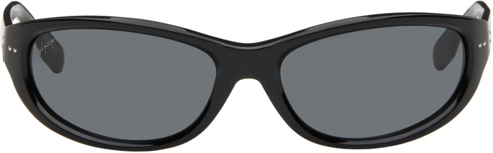 Photo: YOHJI YAMAMOTO Black Acetate Curve Sunglasses
