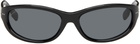 YOHJI YAMAMOTO Black Acetate Curve Sunglasses