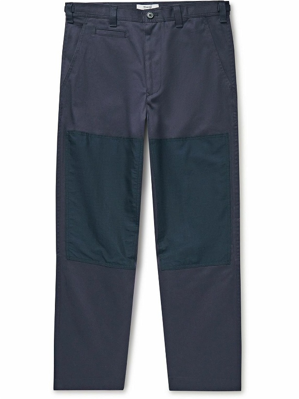 Photo: Theory - Lucas Ossendrijver Wide-Leg Cotton-Blend Twill Trousers - Blue