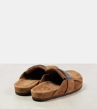 Brunello Cucinelli Fringed suede slippers