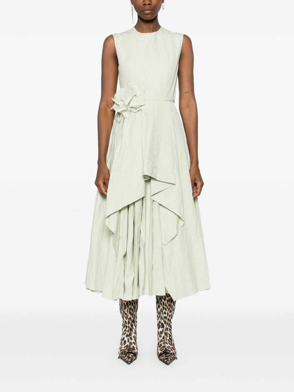 Marques'Almeida Wrinkled Cotton Midi Dress