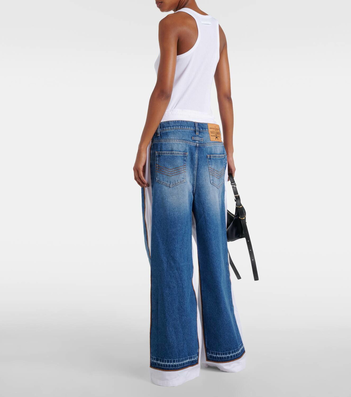 デニム・ジーパン Jean Paul Gaultier Jeans Jean Paul Gaultier Paneled mid-rise wide-leg jeans Jean Paul