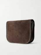 Valentino Garavani - Antibes Full-Grain Leather-Trimmed Suede Messenger Bag