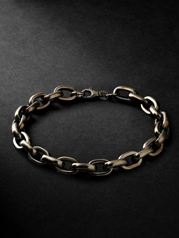 Photo: AS29 - Bold Link Blackened Gold Bracelet