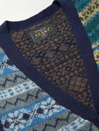 Beams Plus - Wool-Blend Jacquard Sweater Vest - Blue