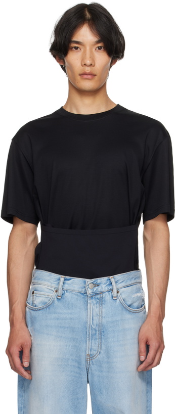 Photo: Mugler Black Boxy Corset T-shirt