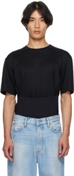 Mugler Black Boxy Corset T-shirt
