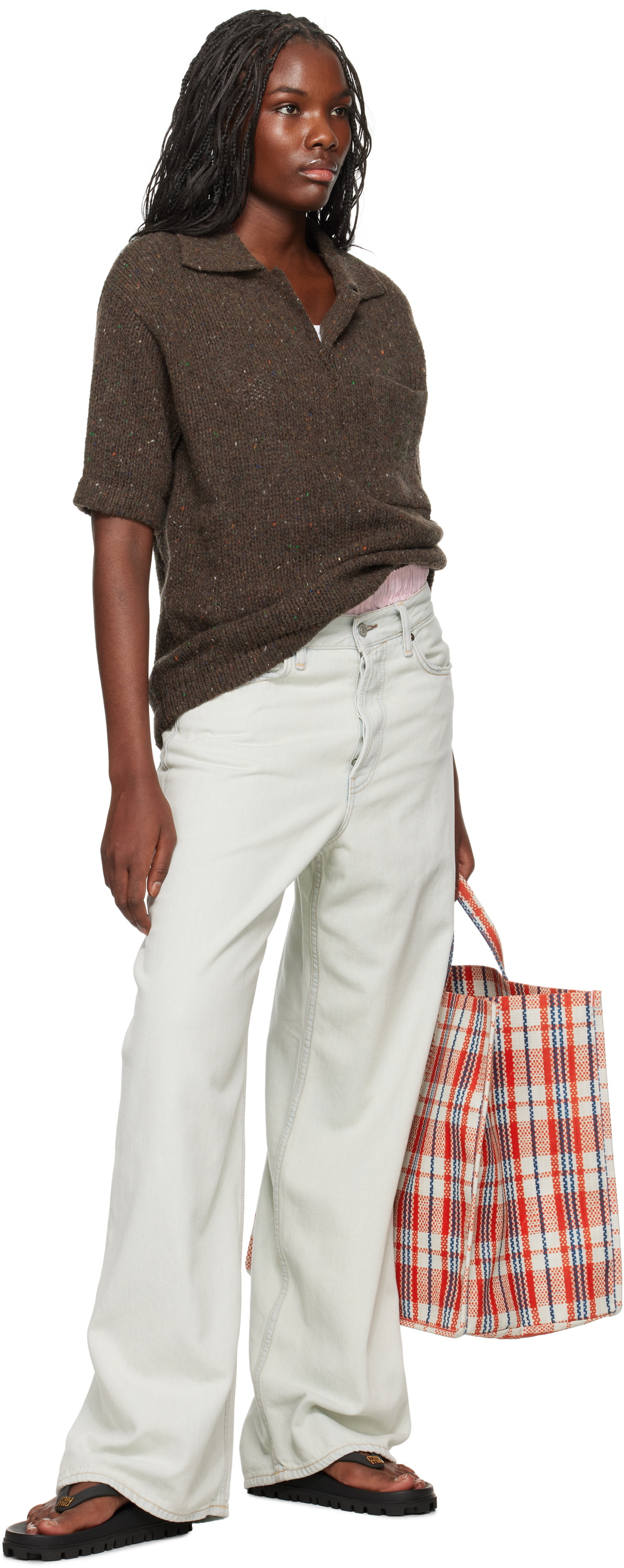ERL Brown Wool Polo