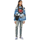 Amiri Blue Tie-Dye Hearts Hoodie