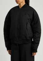 Represent Subway Logo-embroidered Nylon Bomber Jacket Black