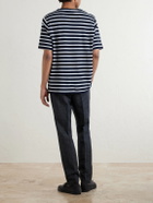 Mr P. - Striped Cotton Terry T-shirt - Blue