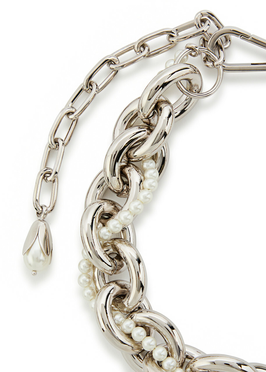 Simone Rocha Faux Peal-embellished Chain Necklace - Pearl - One Size