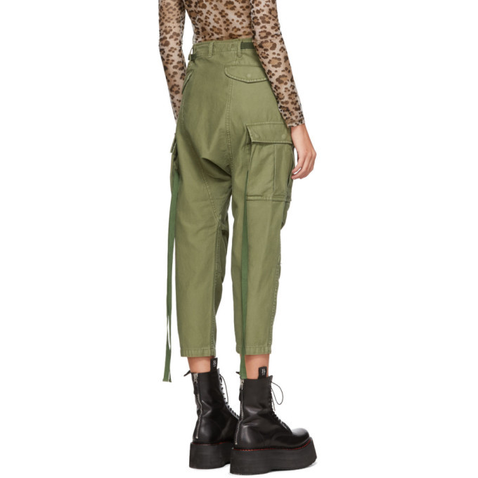 R13 Green Harem Cargo Trousers R13