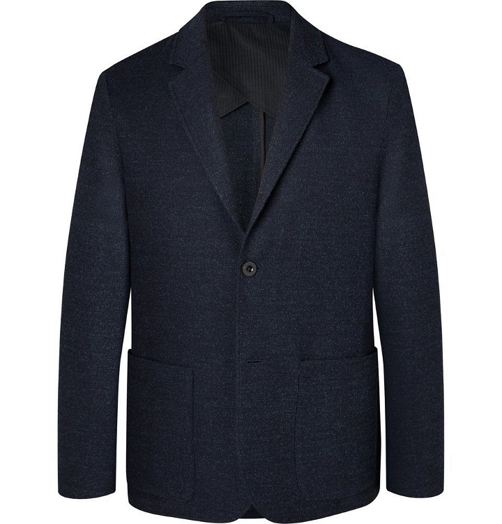Photo: Mr P. - Navy Slim-Fit Unstructured Virgin Wool-Blend Bouclé Suit Jacket - Men - Navy