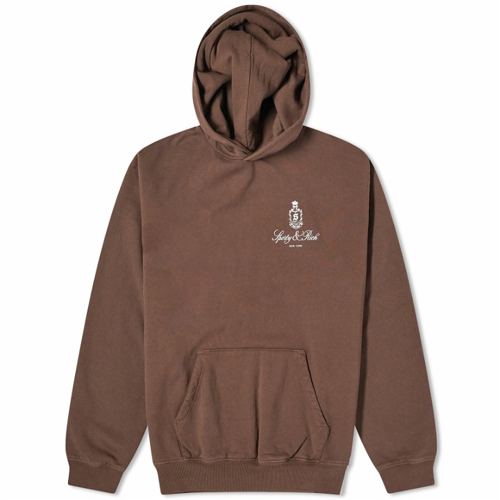 Photo: Sporty & Rich Men's Vendome Hoodie in Chocolate/White