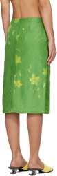 AO Yes Green Layered Print Midi Skirt