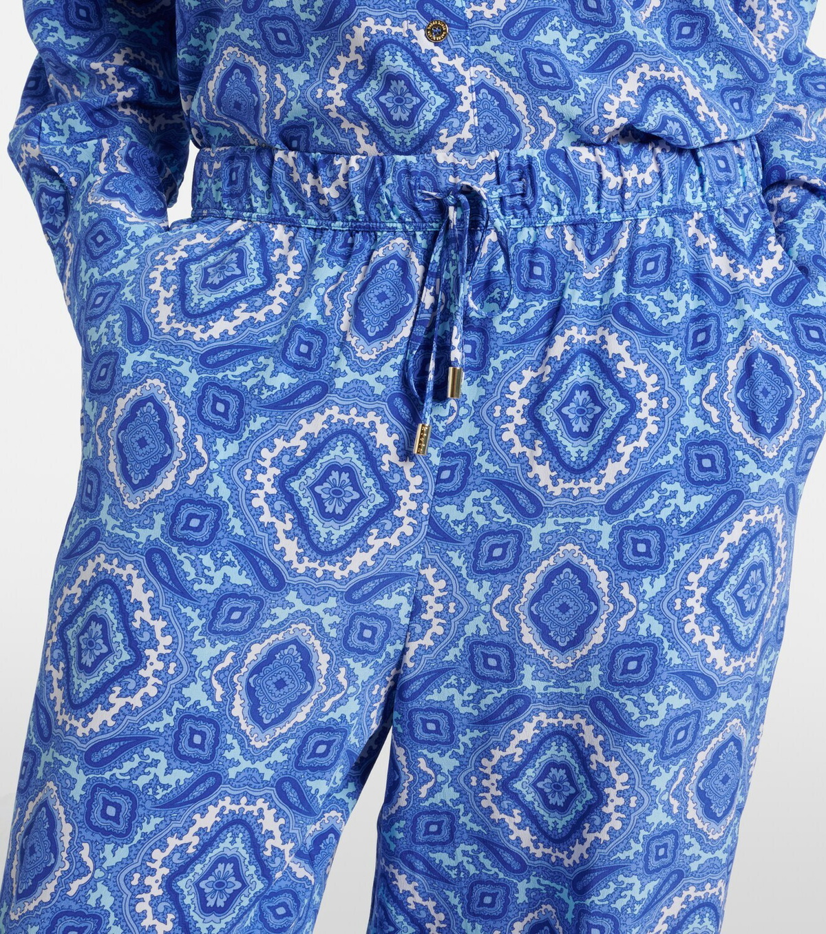 Heidi Klein Mykonos printed silk wide-leg pants