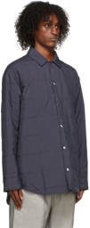 Jil Sander Blue Quilted Shirt Jacket