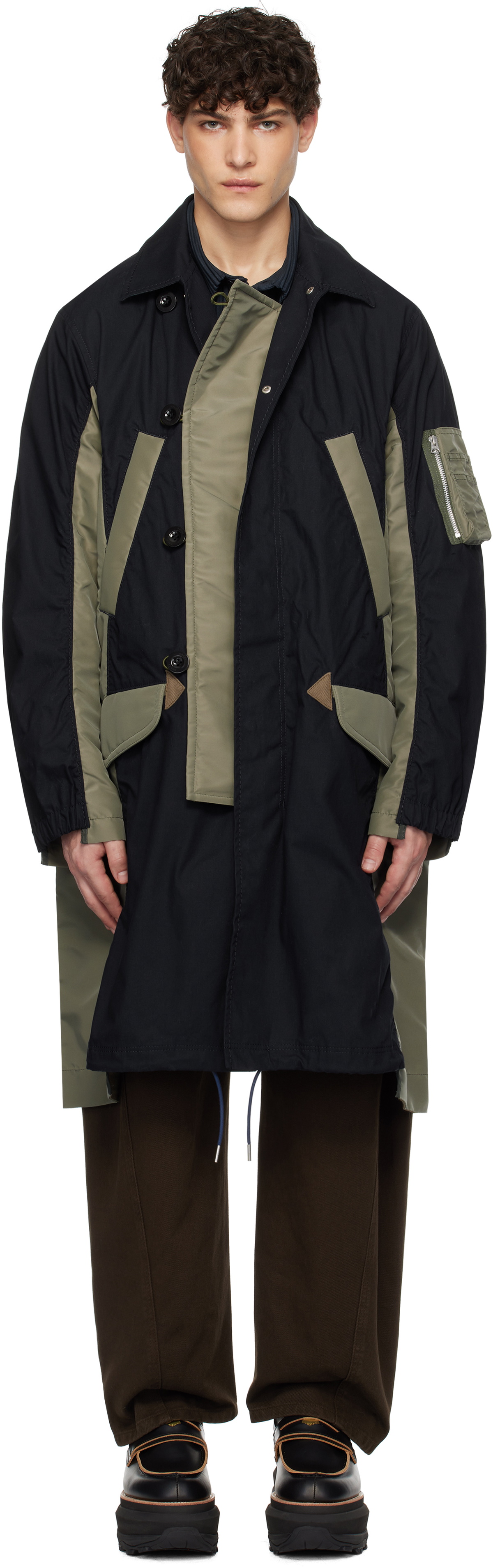 sacai MILITARY COAT SACAI Military Style Long Coat SCM-035