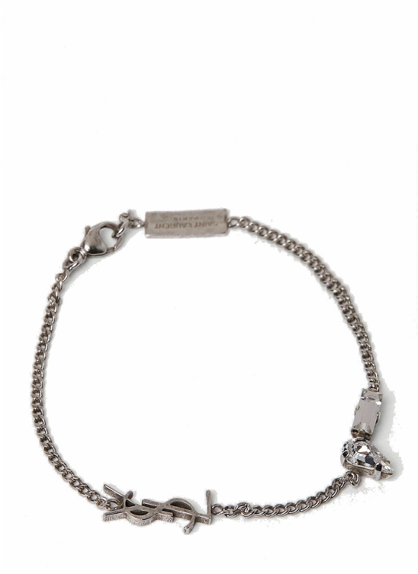 Photo: Monogram Embellished Chain Bracelet in Silver