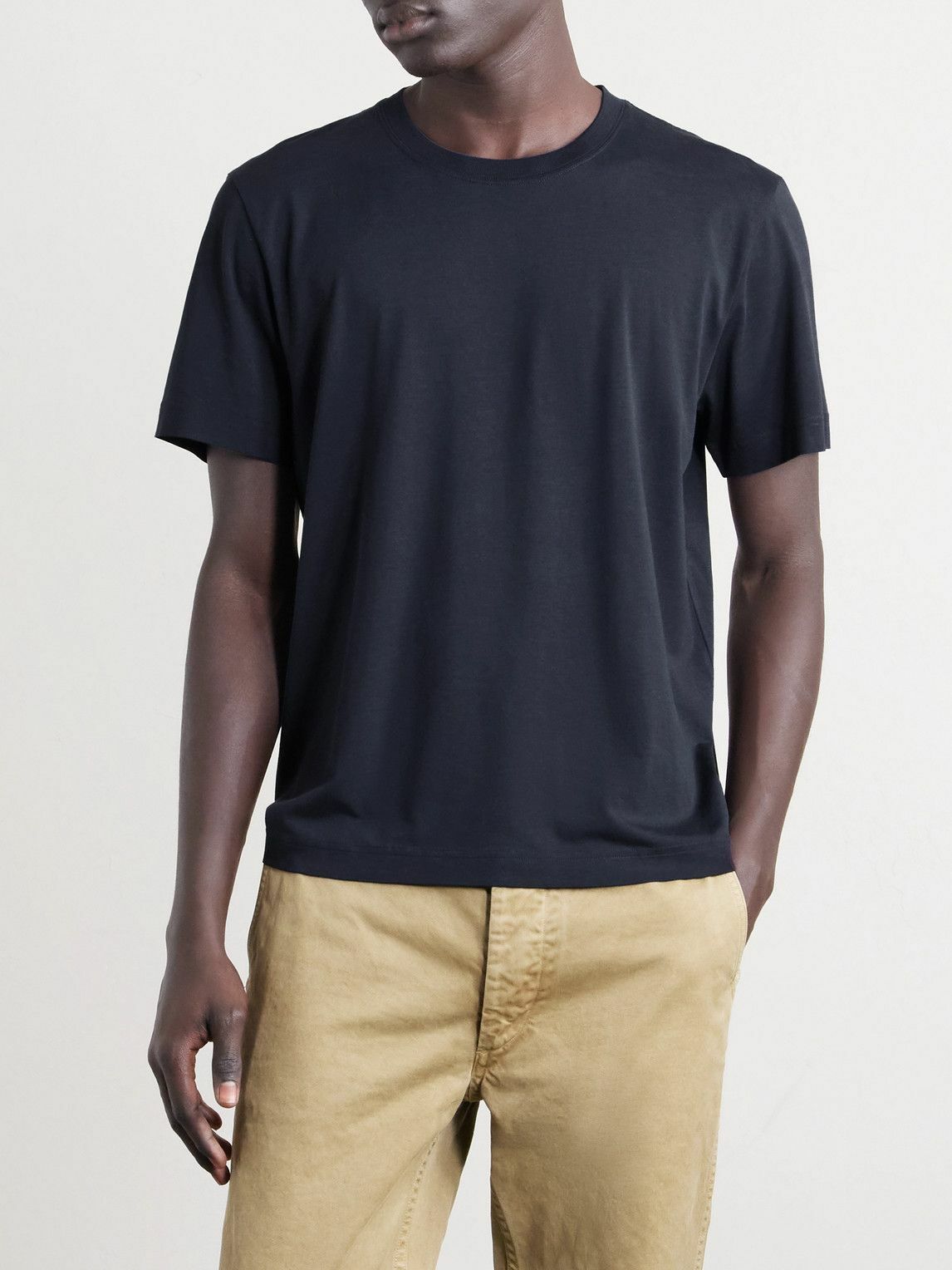 CDLP - Lyocell and Pima Cotton-Blend Jersey T-Shirt - Blue